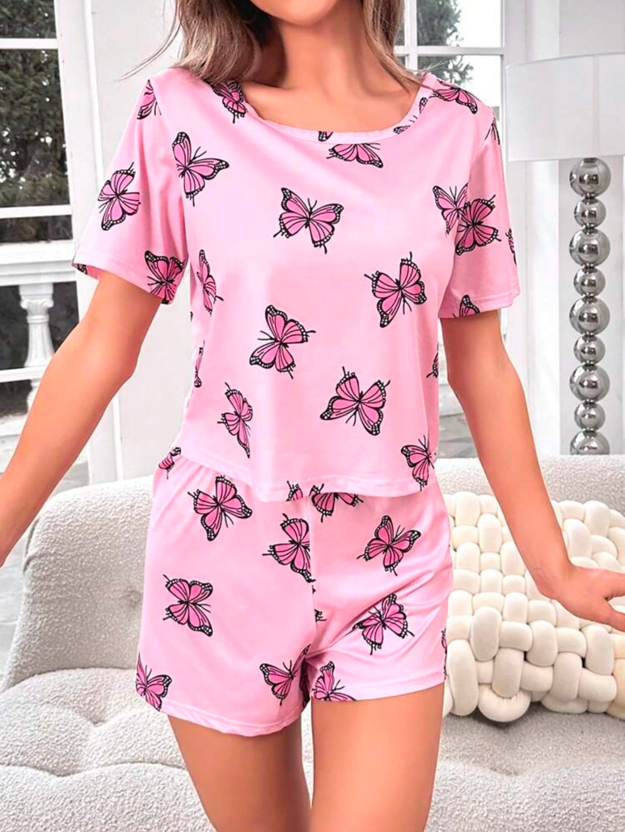 Pijama mariposas rosas