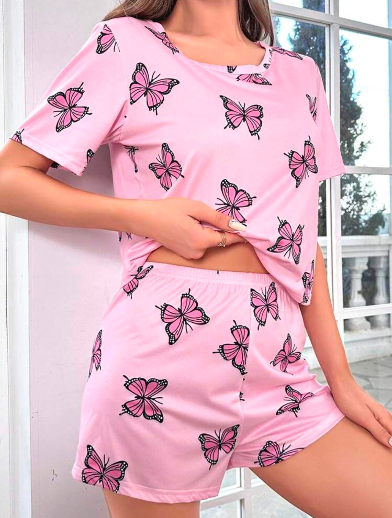 Pijama mariposas rosas