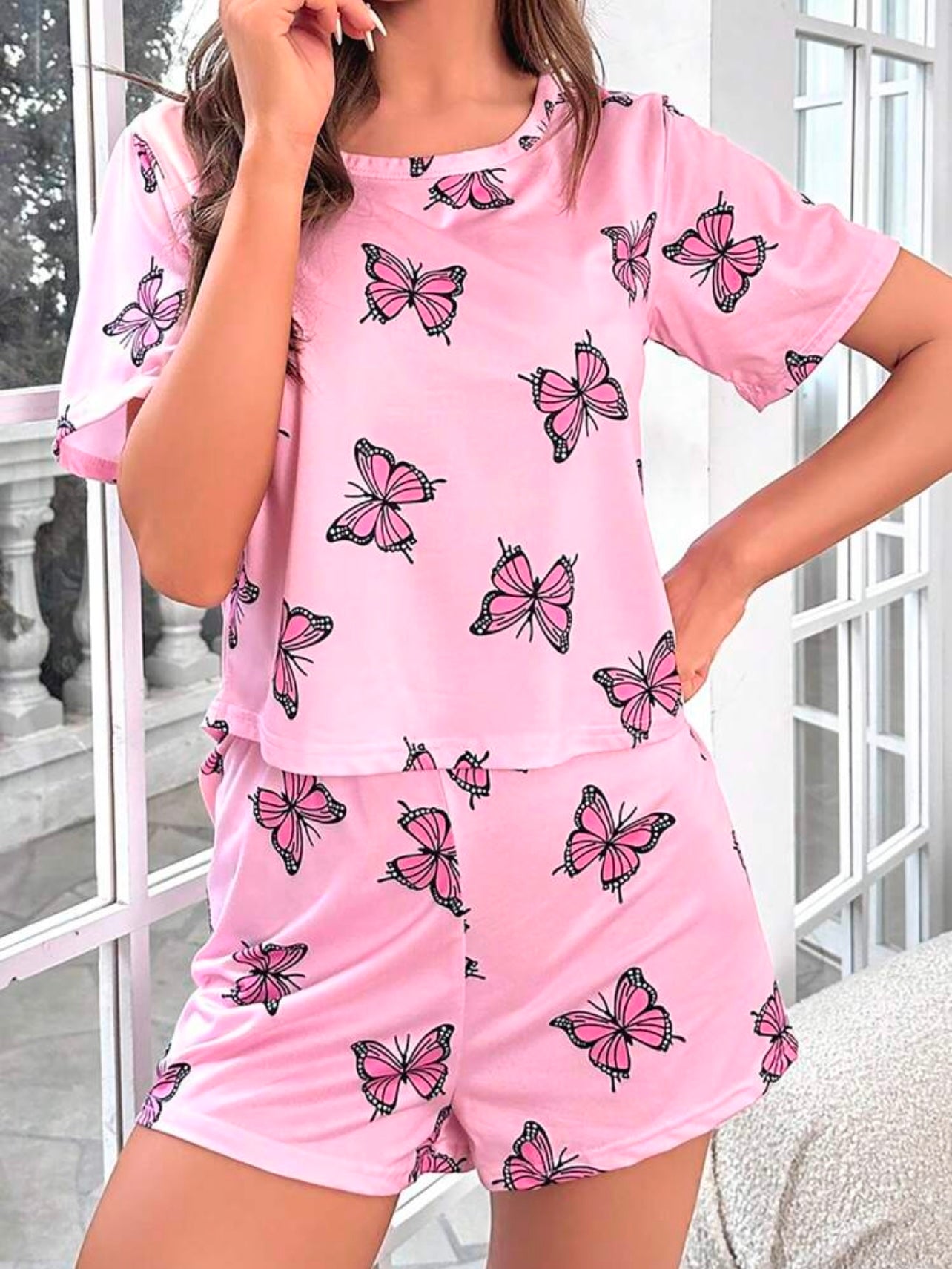 Pijama mariposas rosas